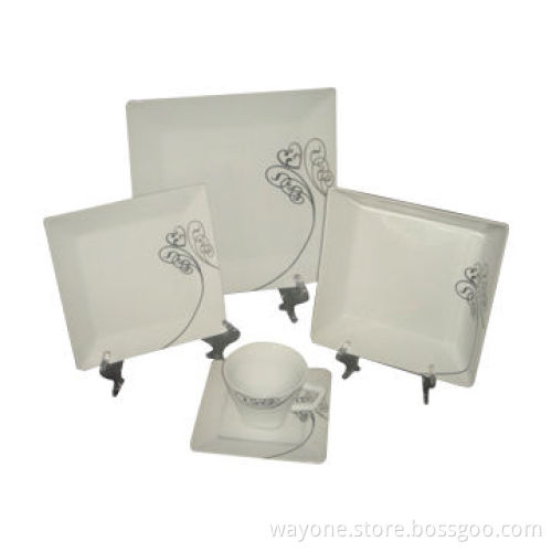 20 Pieces Square Dinner Set, Microwave and Dishwasher Safe